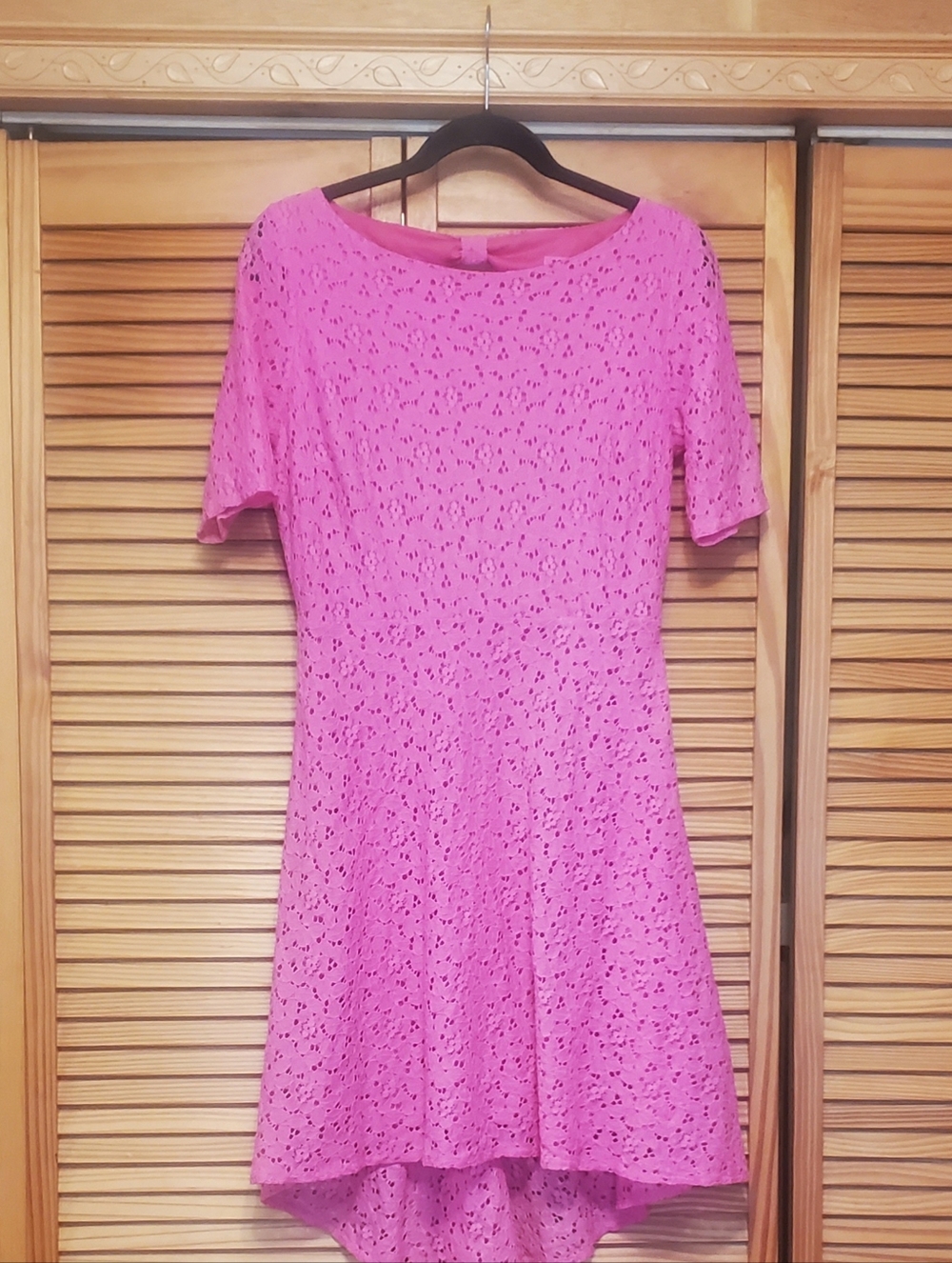 Betsey Johnson Hot Pink Lace High-Low Dress